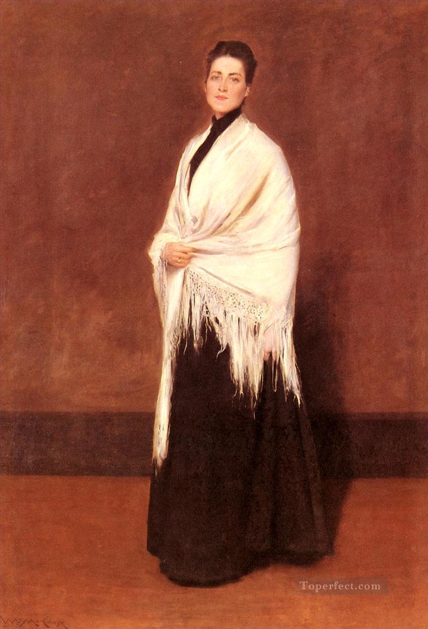 Portrait Of MrsCSHAWL William Merritt Chase Oil Paintings